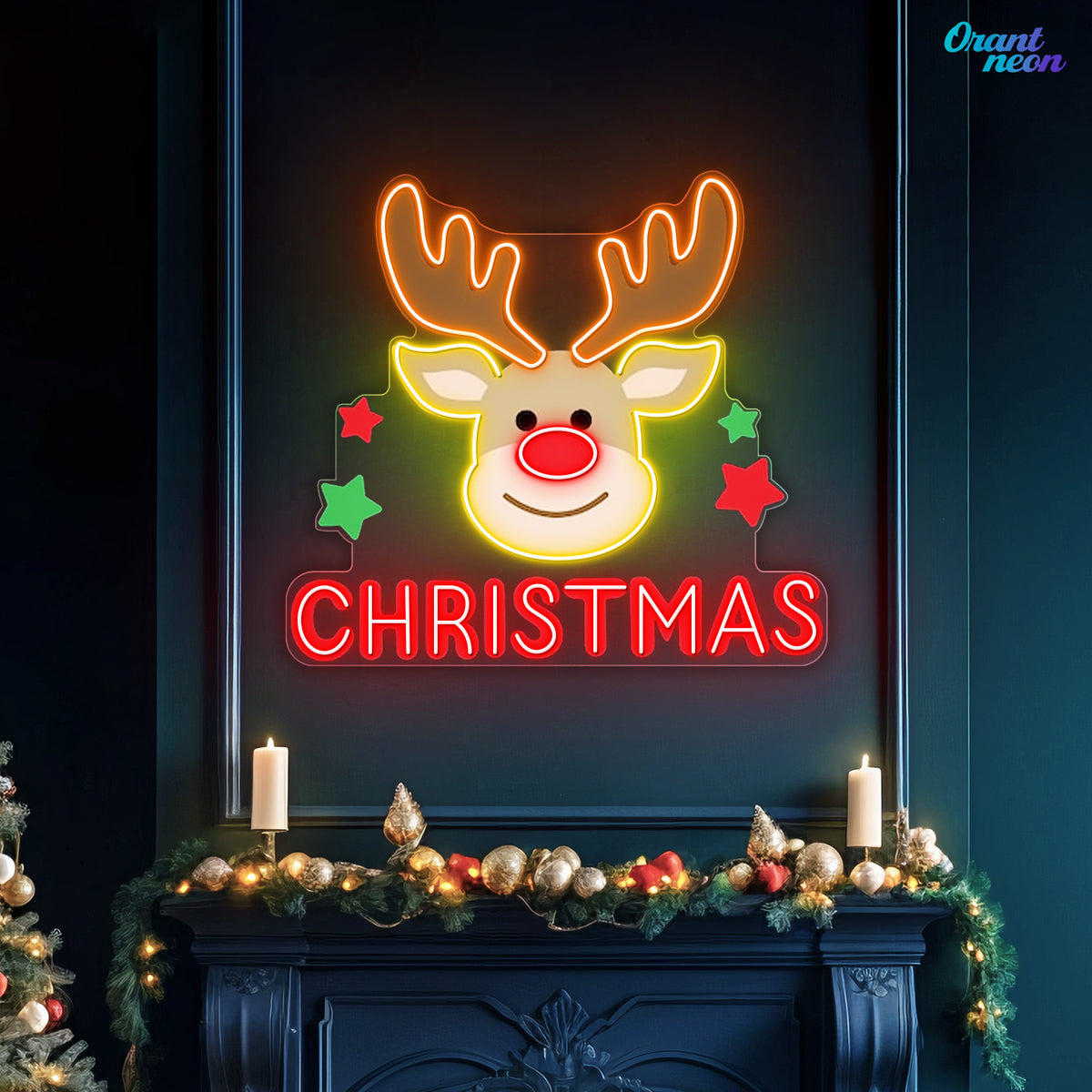 Christmas Reindeer Eve Neon Sign Light Artwork