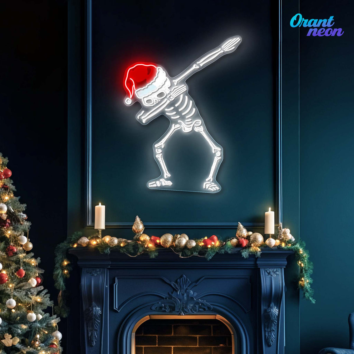 Dapper Skullmas Neon Sign Light Artwork