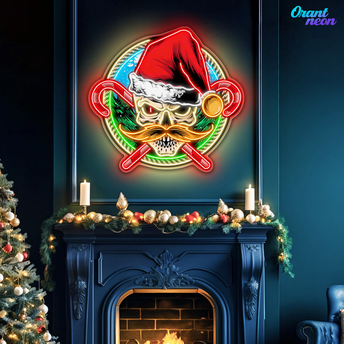 Frosty & Fearless: The Cool Santa Neon Sign Light Artwork