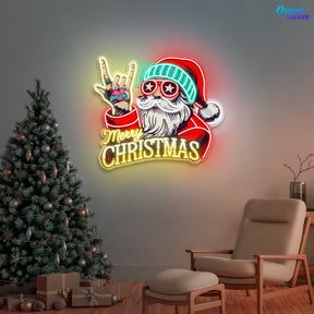 Santa Says YOLO: Christmas Glow Neon Sign Light Artwork