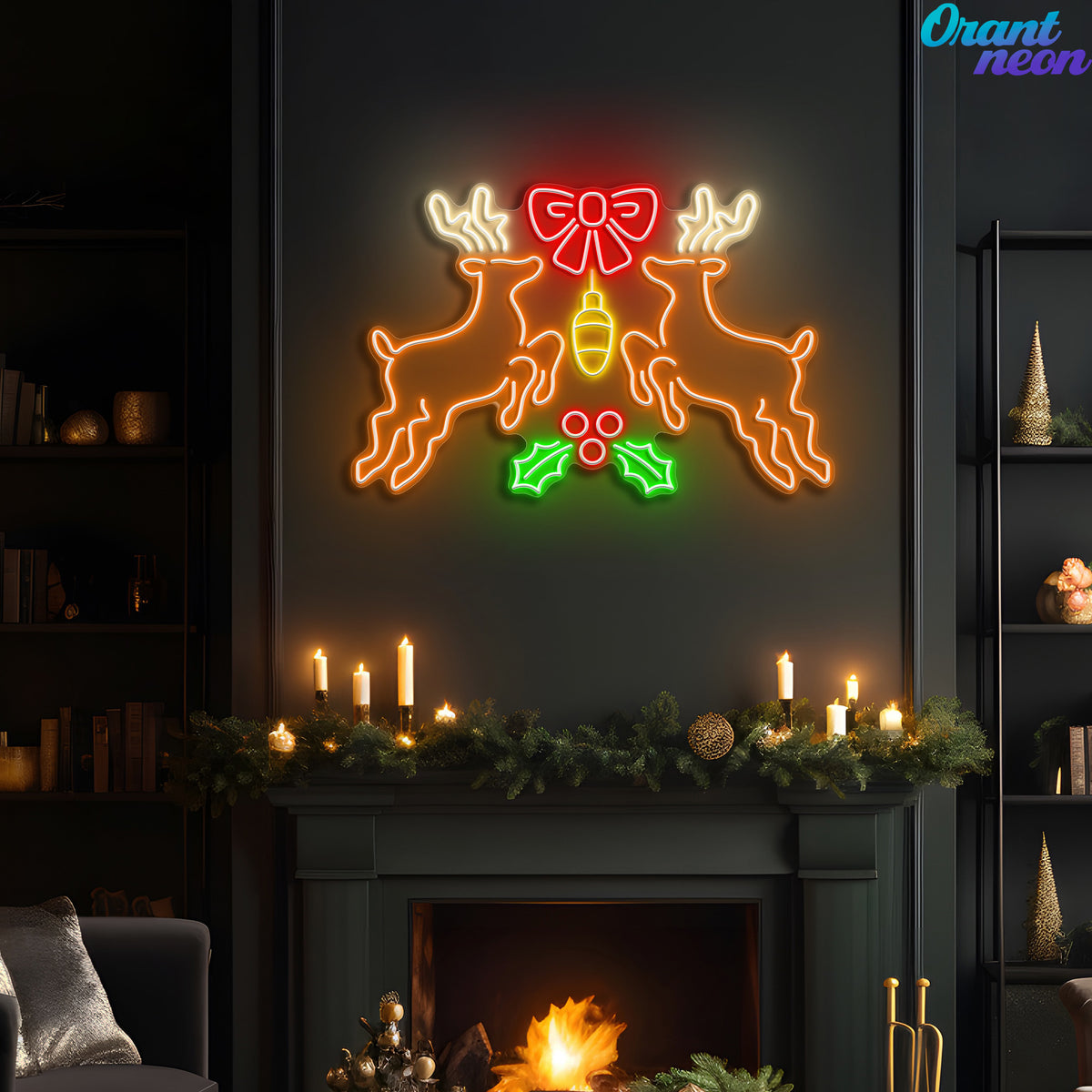 Bright Lights, Reindeer Nights: Neon Christmas Cheer Neon Sign Light Artwork