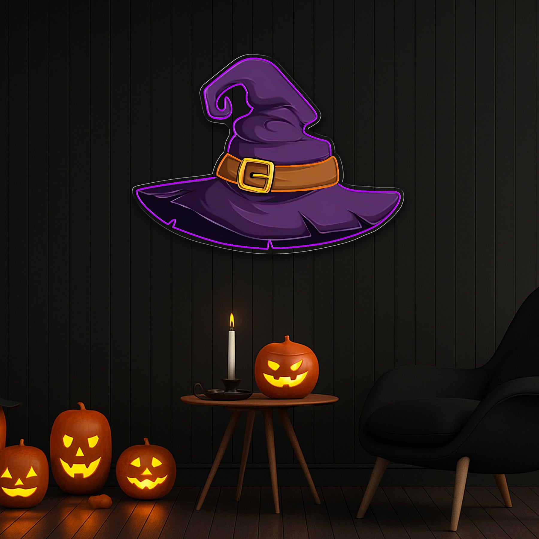 Spooky Jack-O'-Lantern Neon Sign – Halloween Pumpkin LED Wall Decor