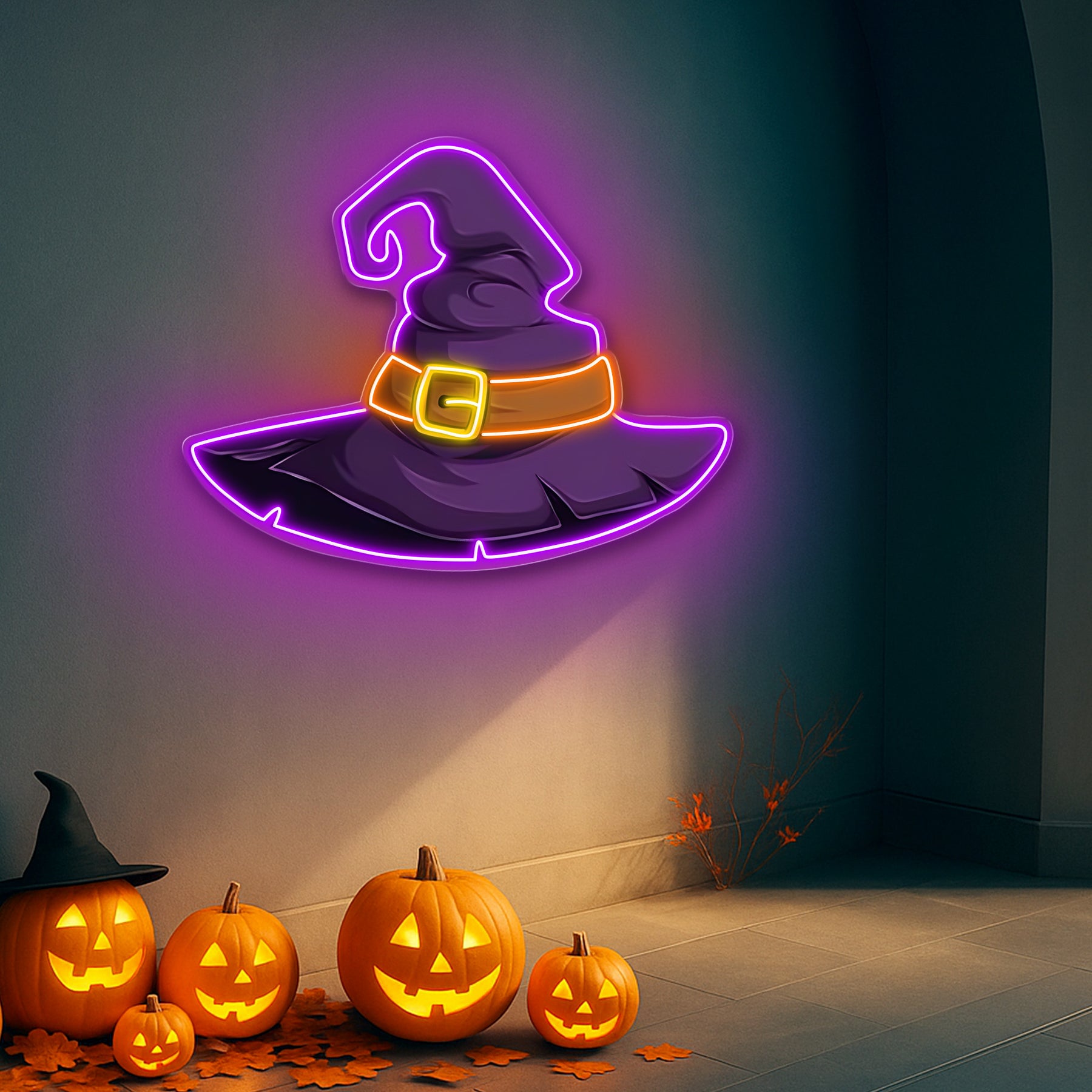 Spooky Jack-O'-Lantern Neon Sign – Halloween Pumpkin LED Wall Decor