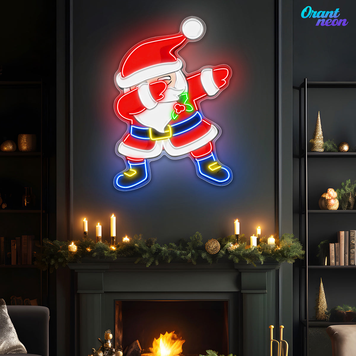 Dabbin' Santa Style Neon Sign Light Artwork