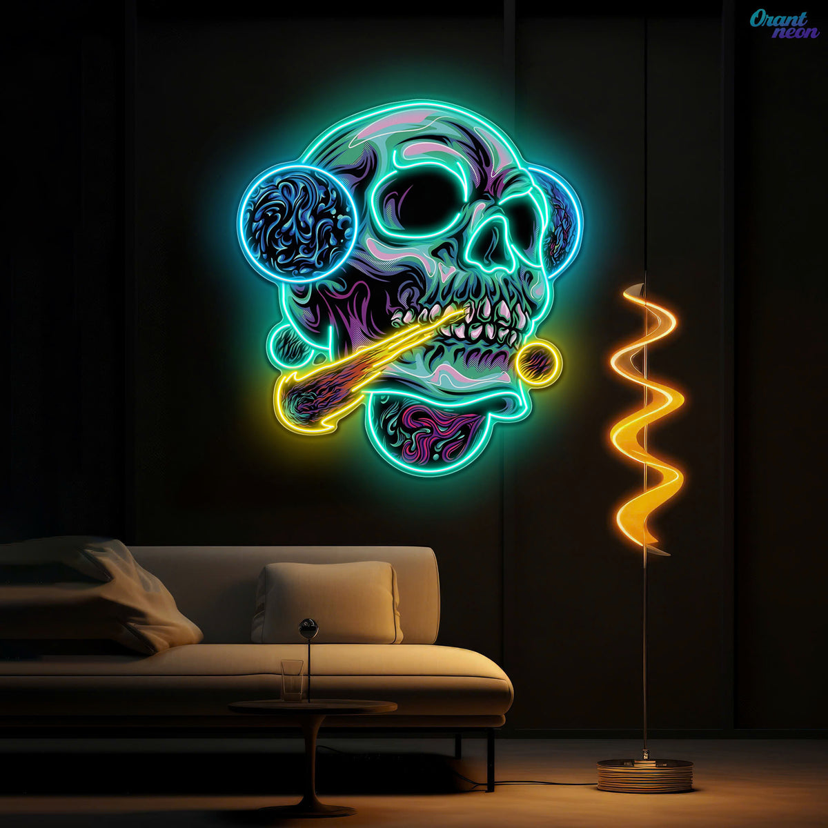 Galactic Skull Neon Sign Light Artwork