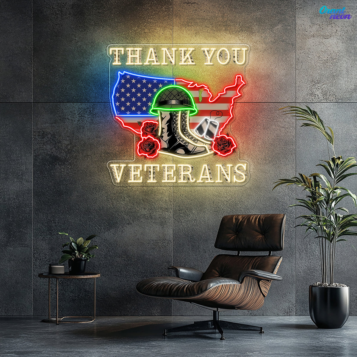 Veteran's Valor and Divine Light Neon Sign Light Artwork