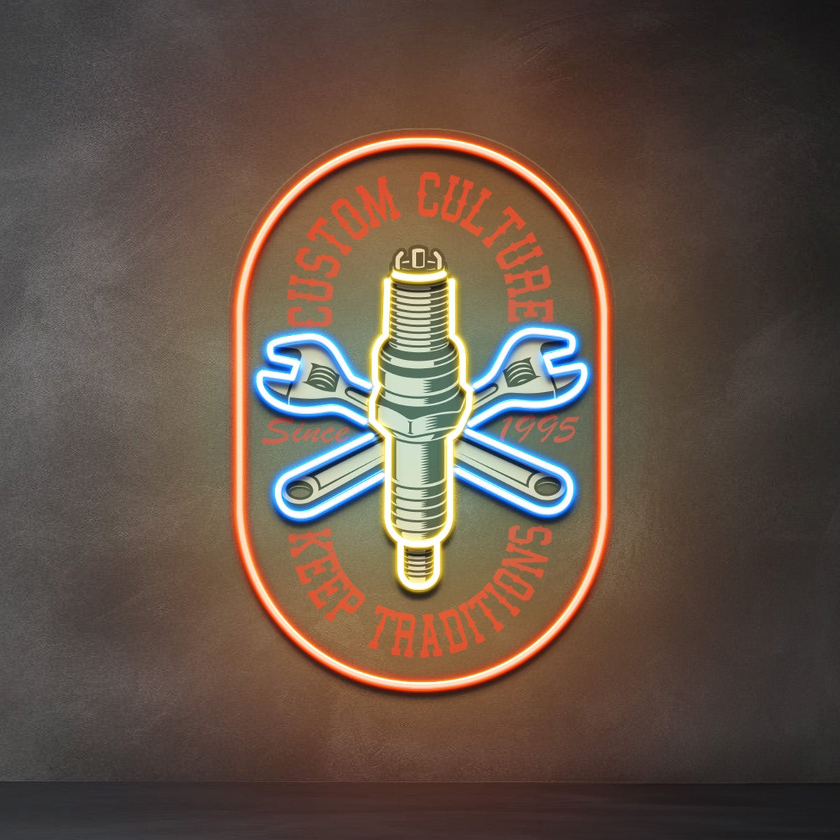 Custom Racing Engine LED Neon Sign Light Pop Art