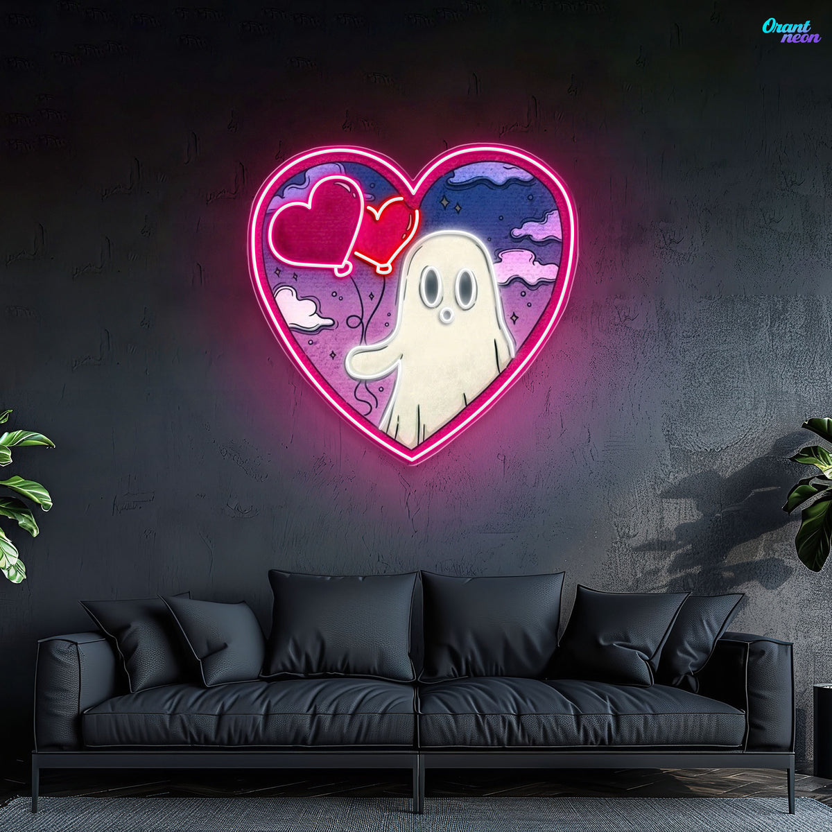 Ghostly Love Bubbles: A Valentine Glow Best Gift For Valentine Neon Sight Light Artwork