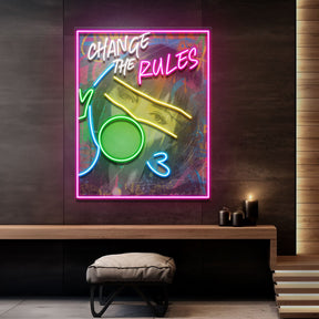 Rebelious Change The Rule Collapse Art LED Neon Sign Light Pop Art