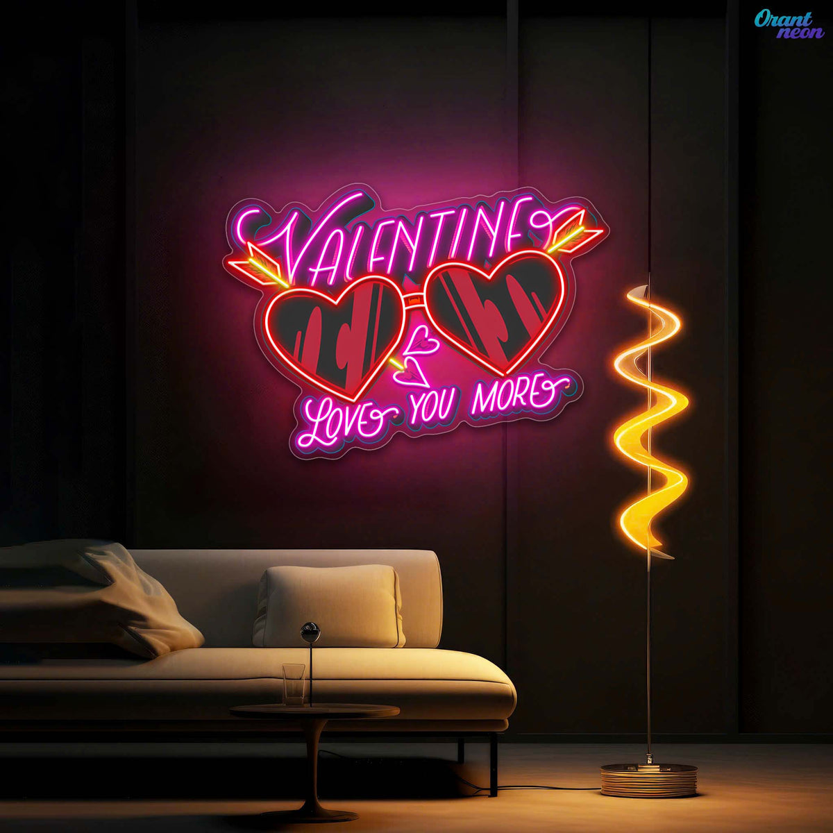 Through Glasses, Straight to the Heart Best Gift For Valentine Neon Sight Light Artwork