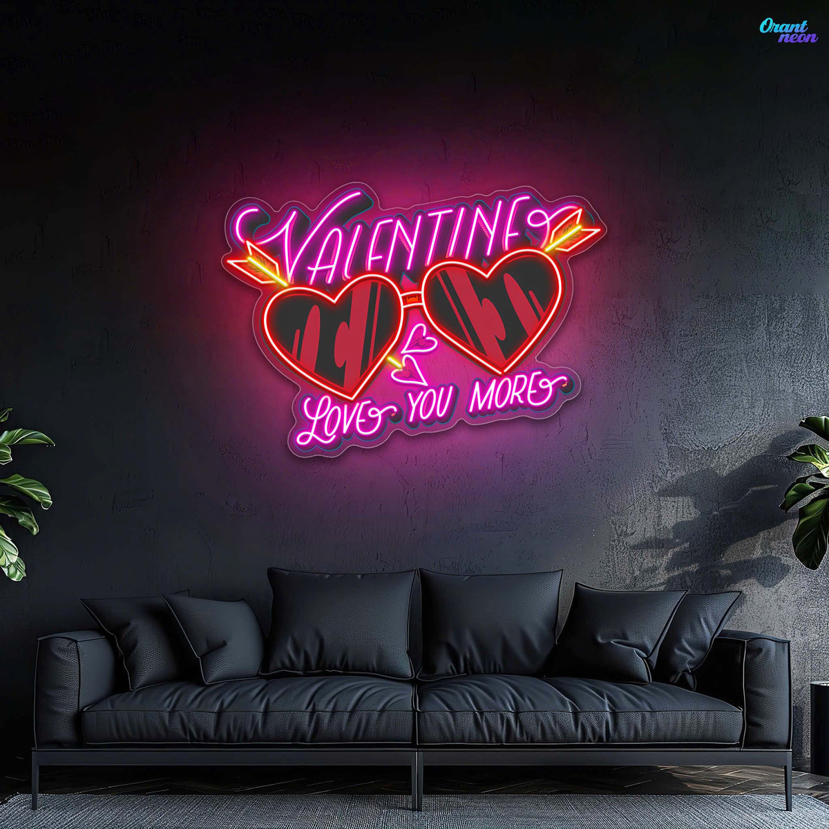 Through Glasses, Straight to the Heart Best Gift For Valentine Neon Sight Light Artwork