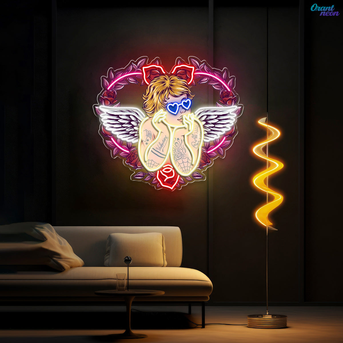 Wings of Love: See It Through Cupid’s Glasses Best Gift For Valentine Neon Sight Light Artwork