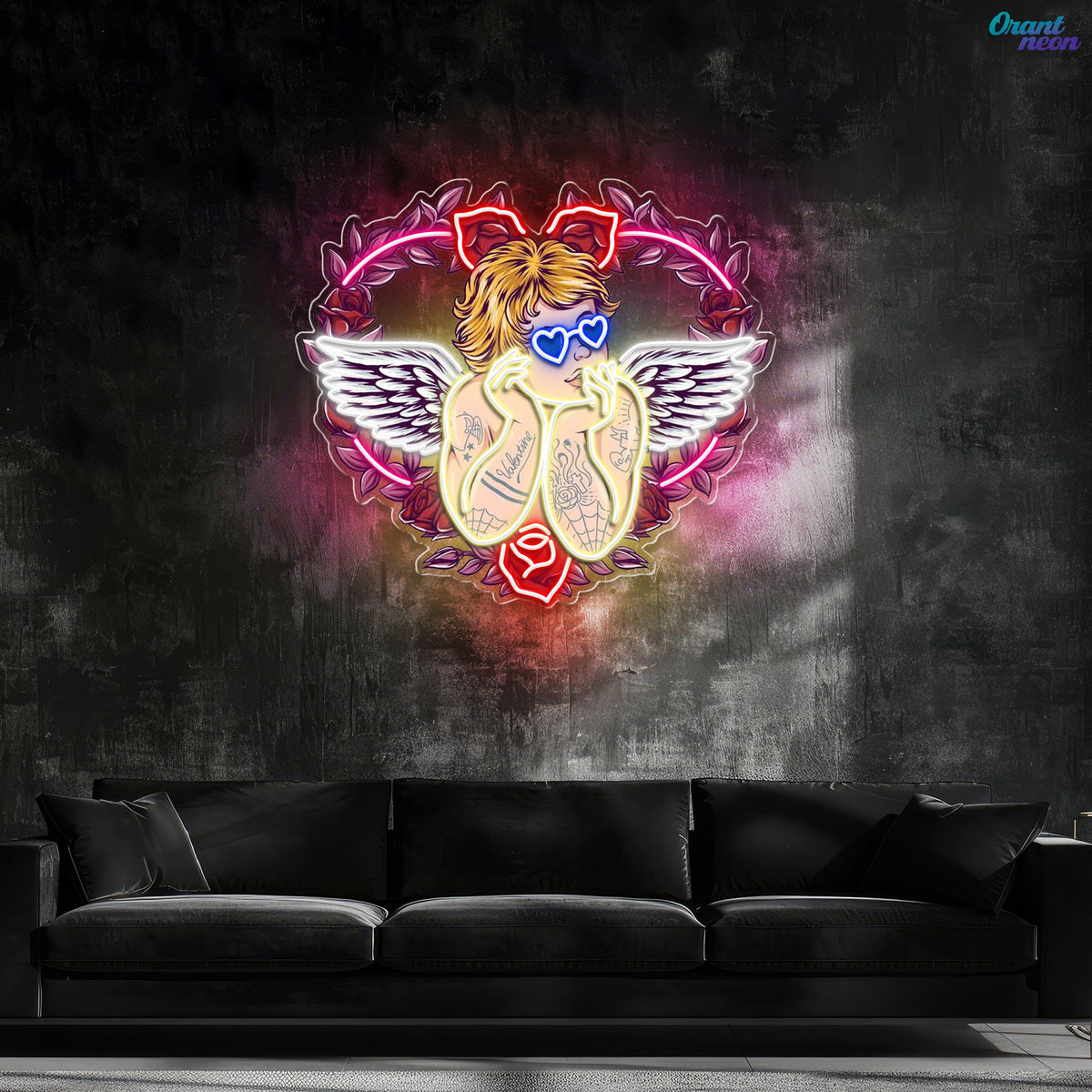 Wings of Love: See It Through Cupid’s Glasses Best Gift For Valentine Neon Sight Light Artwork