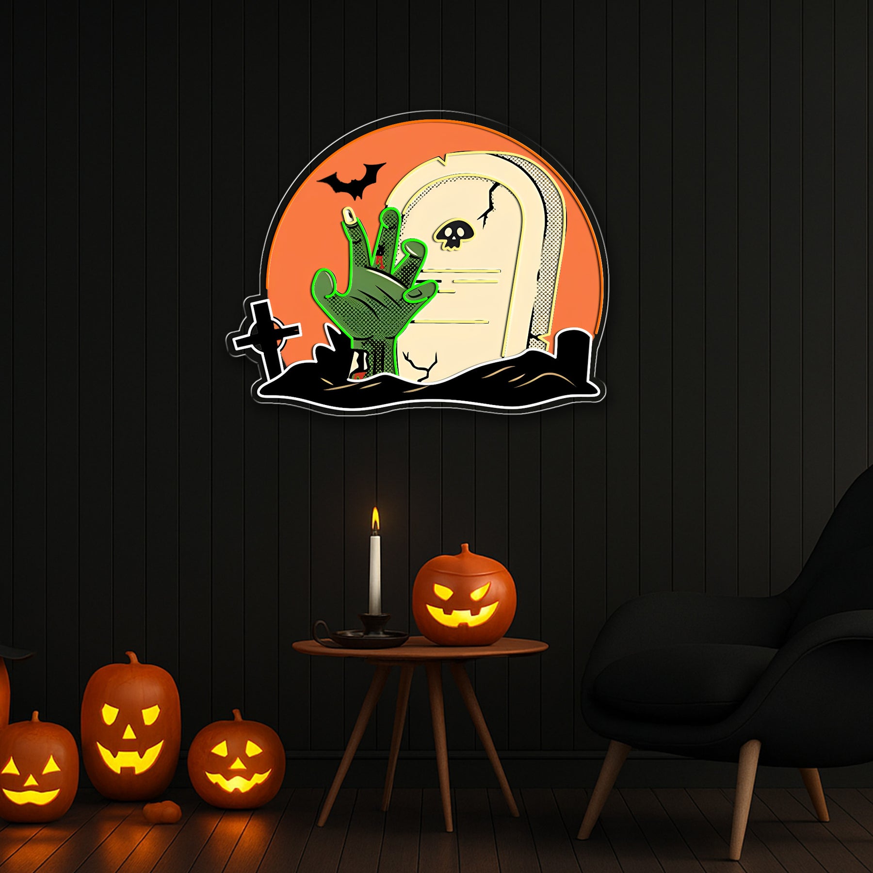 Halloween LED Neon Sign – Glowing Pumpkin with Witch Hat | Spooky Wall Decor for Halloween Parties & Home