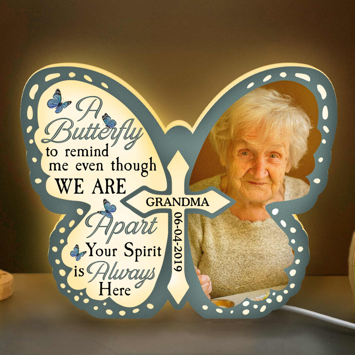 A Butterfly To Remind Me - Personalized Photo Light Box