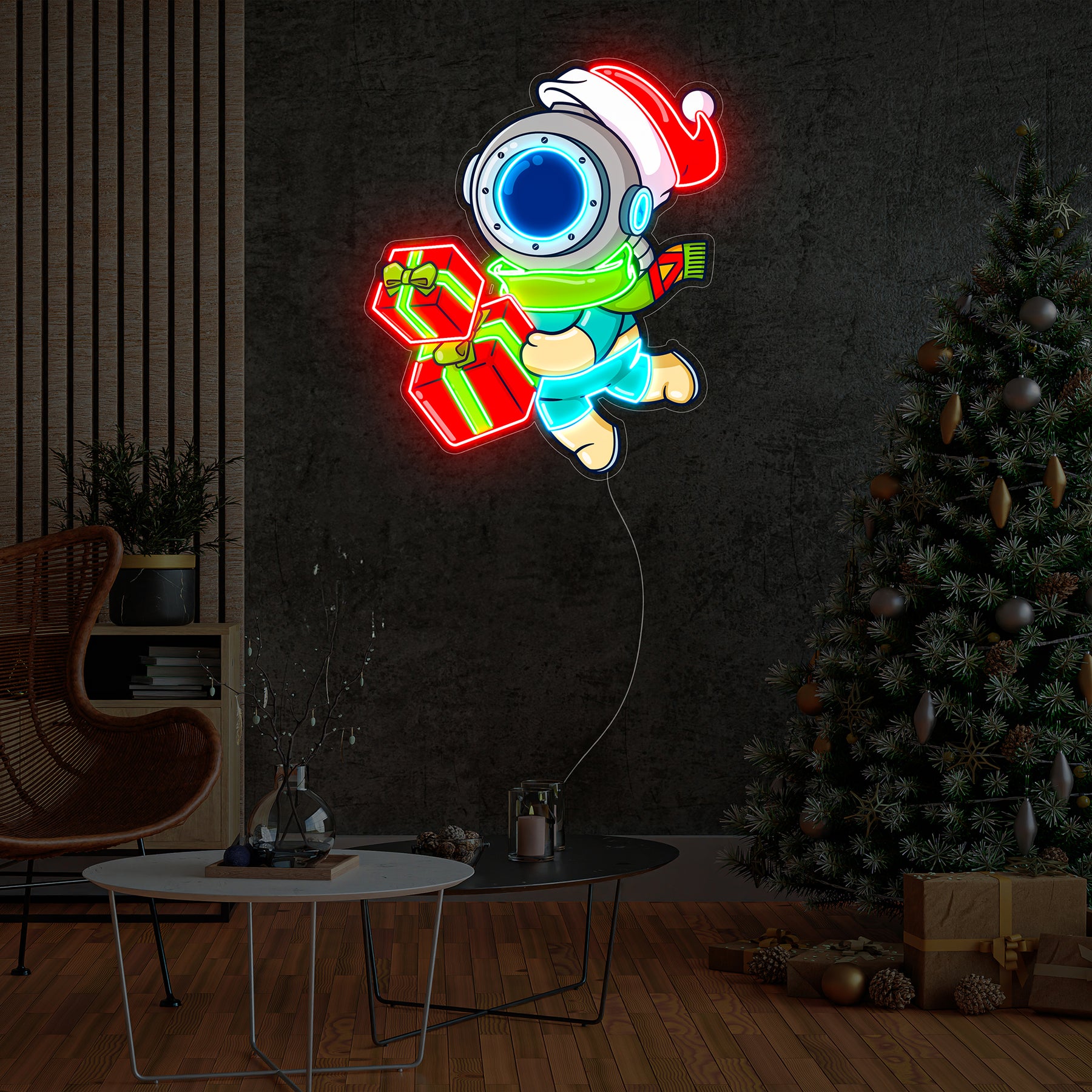 Astronaut Christmas 5 Led Neon Acrylic Artwork