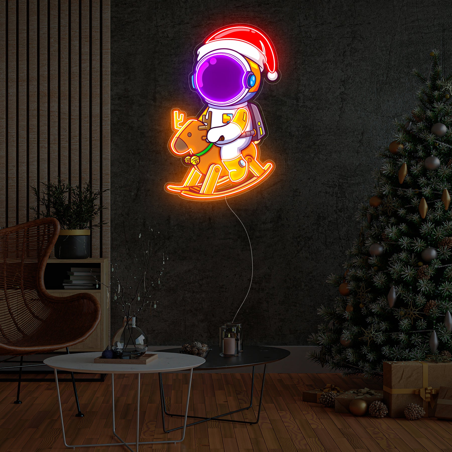 Astronaut Christmas 4 Led Neon Acrylic Artwork