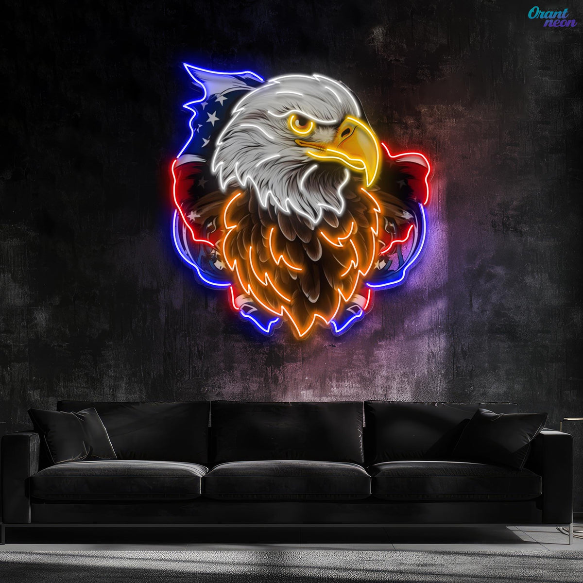 AMERICAN EAGLE and Flag Neon Sign