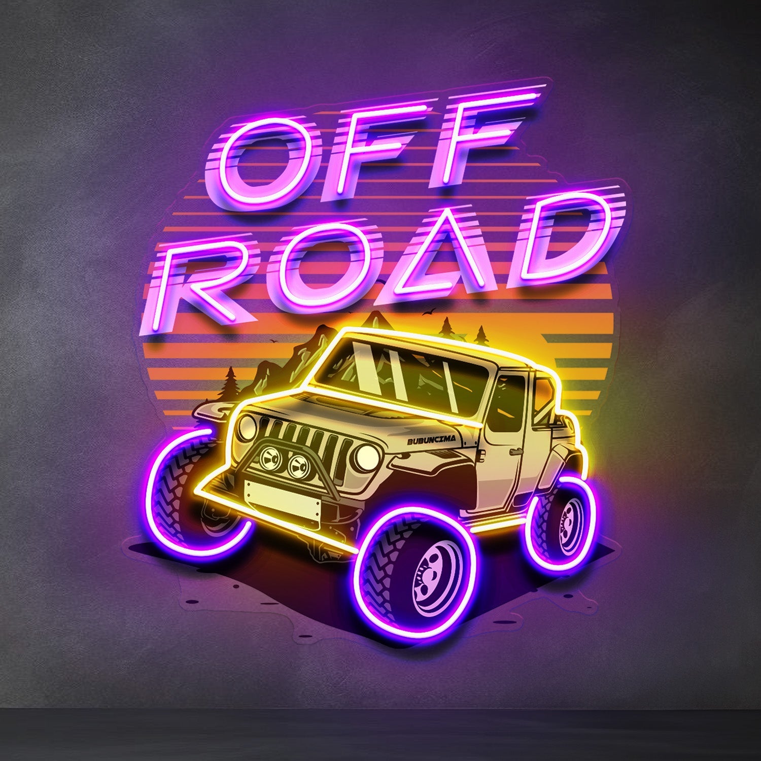 Adventure 4x4 LED Neon Sign Light Pop Art