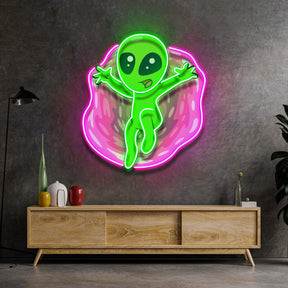 Aliens with funny poses LED Neon Sign Light Pop Art