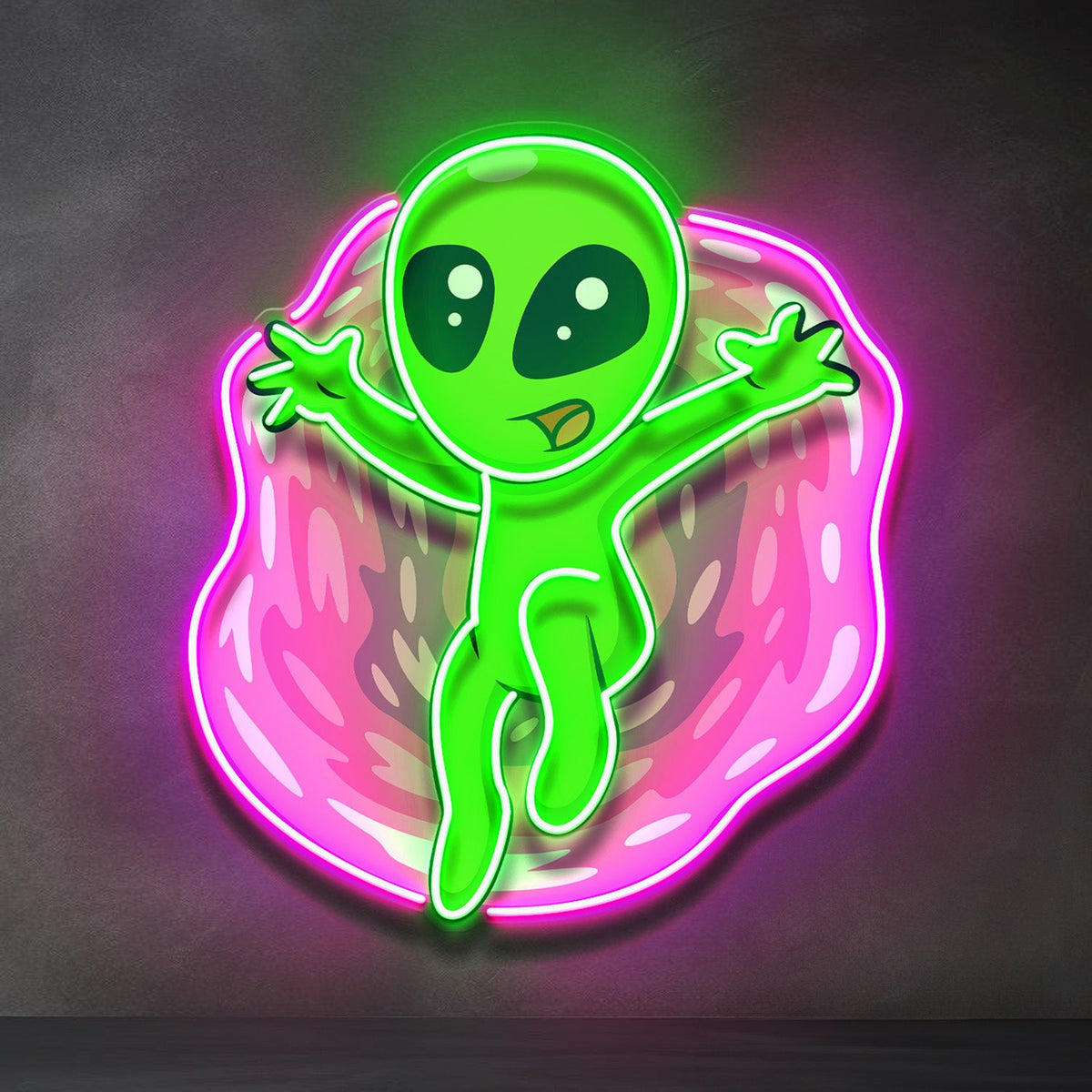 Aliens with funny poses LED Neon Sign Light Pop Art