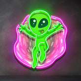 Aliens with funny poses LED Neon Sign Light Pop Art