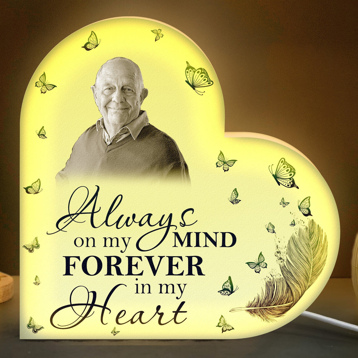 Always On My Mind Forever In My Heart - Personalized Photo Light Box