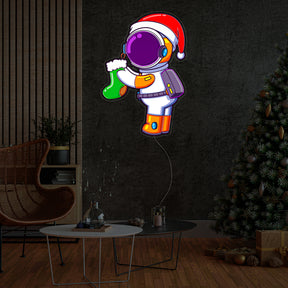 Astronaut Santa Christmas 2 Led Neon Acrylic Artwork
