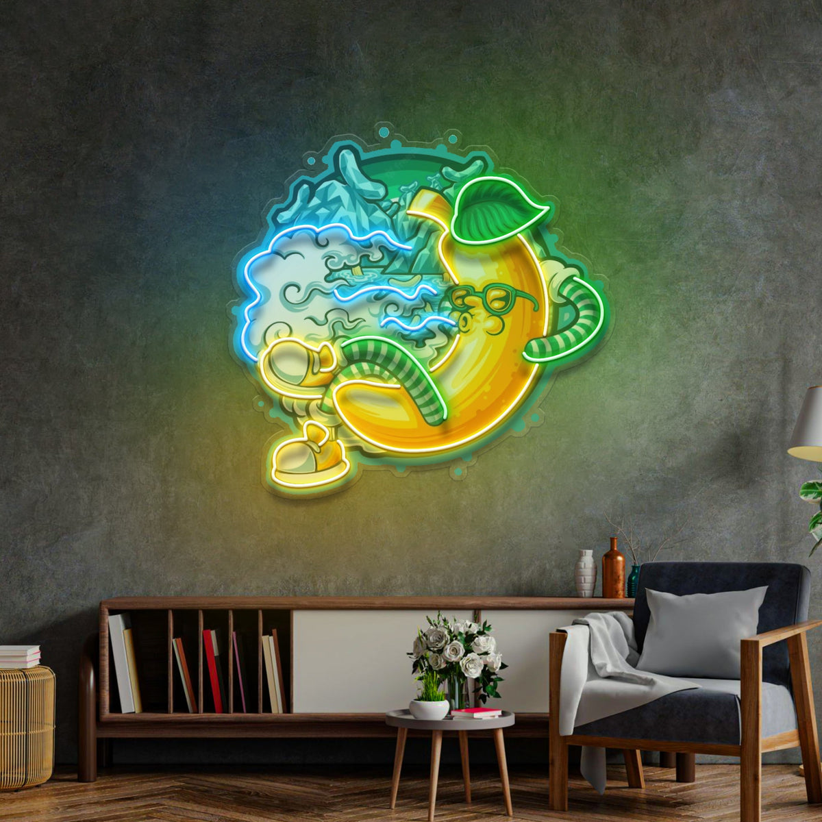 Banana Mint Cartoon LED Neon Sign Light Pop Art