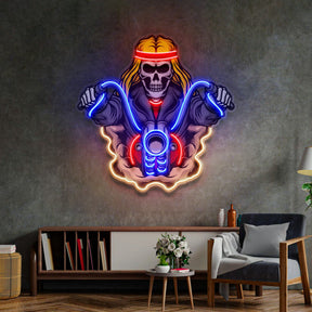 Biker Skull LED Neon Sign Light Pop Art
