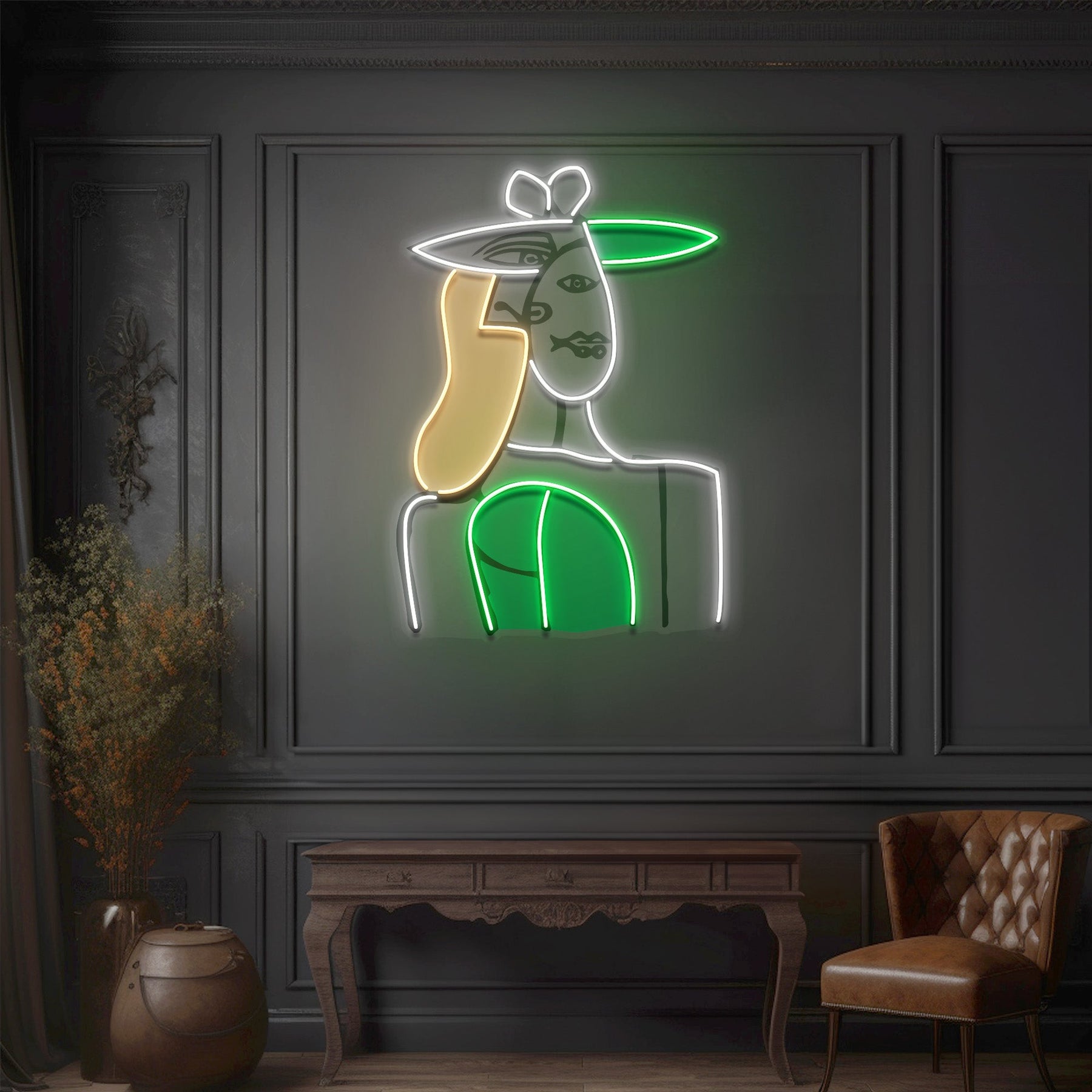 Blond Lady Abstract Art LED Neon Sign Light