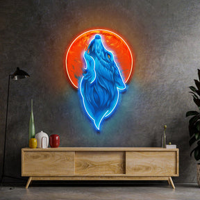 Blue Wolf Head LED Neon Sign Light Pop Art