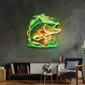 Cartoon Big Sea Bass LED Neon Sign Light Pop Art