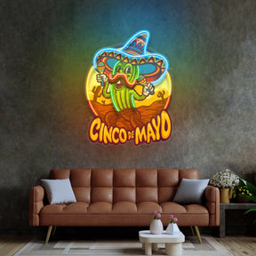 Cinco De Mayo Cactus LED Neon Sign Light Pop Art