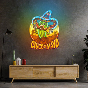 Cinco De Mayo Cactus LED Neon Sign Light Pop Art