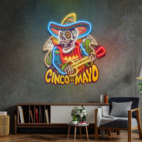 Cinco De Mayo Skull LED Neon Sign Light Pop Art