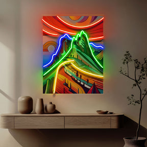 Colorful Mountainscape Abstract Art LED Neon Sign Light Pop Art