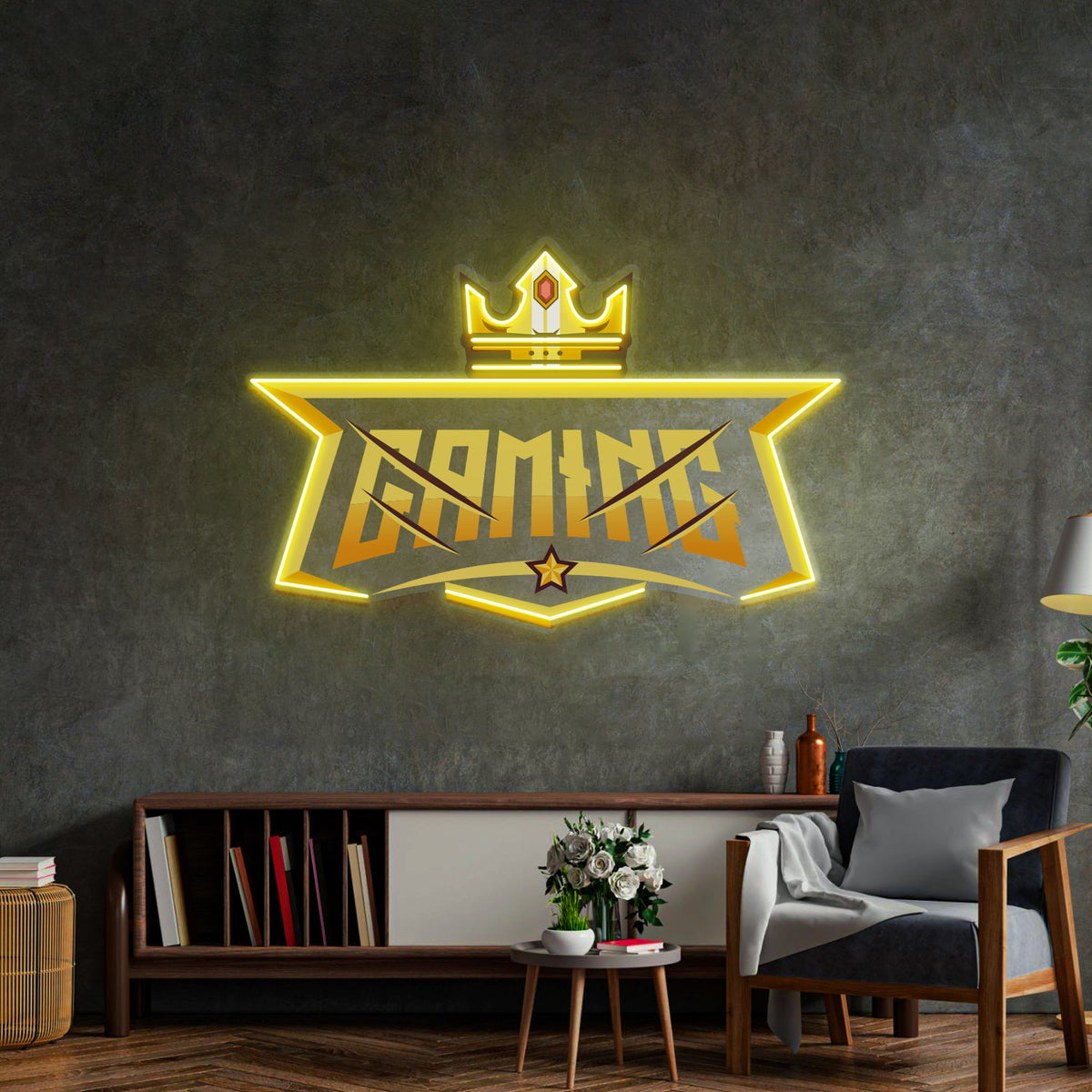 Crown Gamming LED Neon Sign Light Pop Art