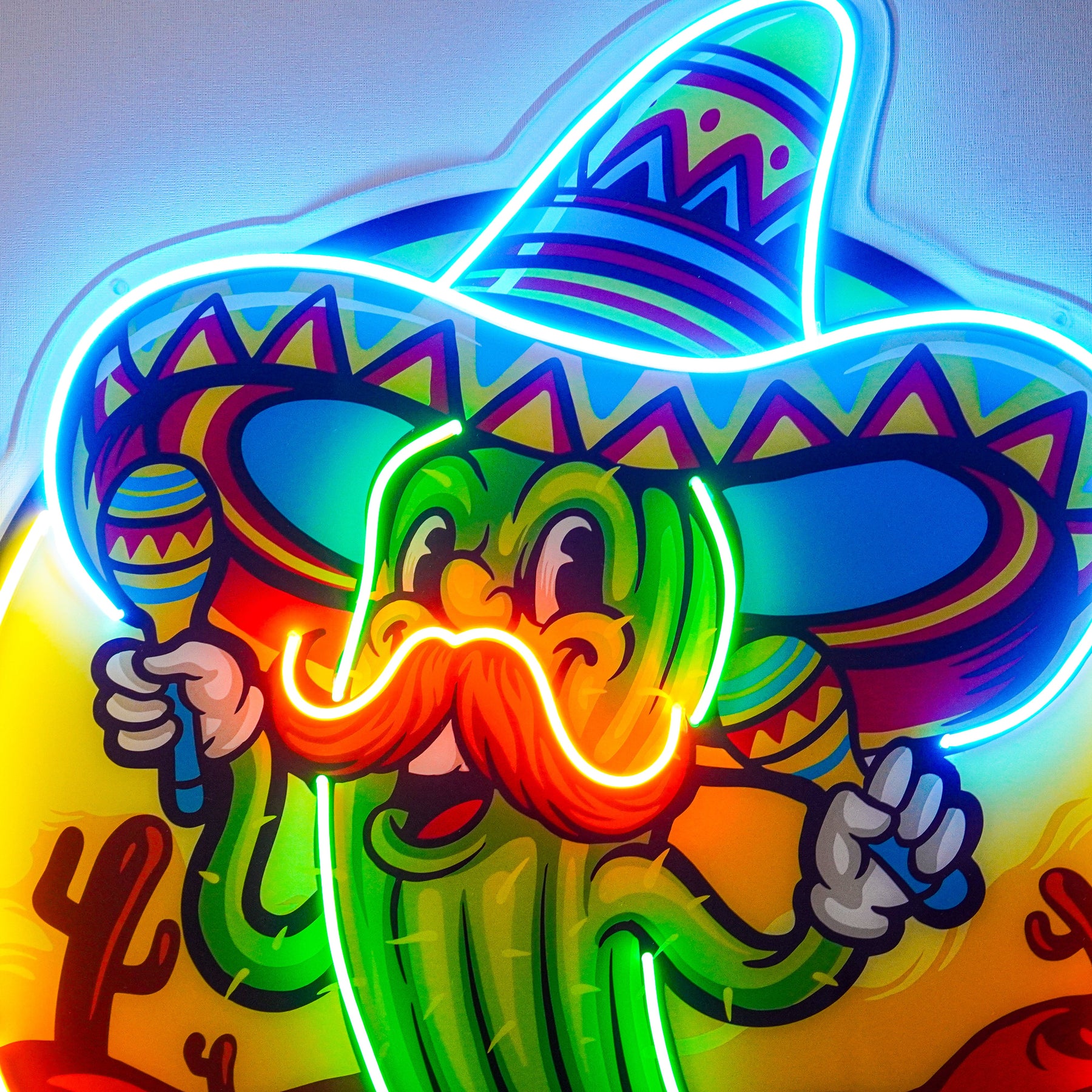 Cinco De Mayo Cactus LED Neon Sign Light Pop Art