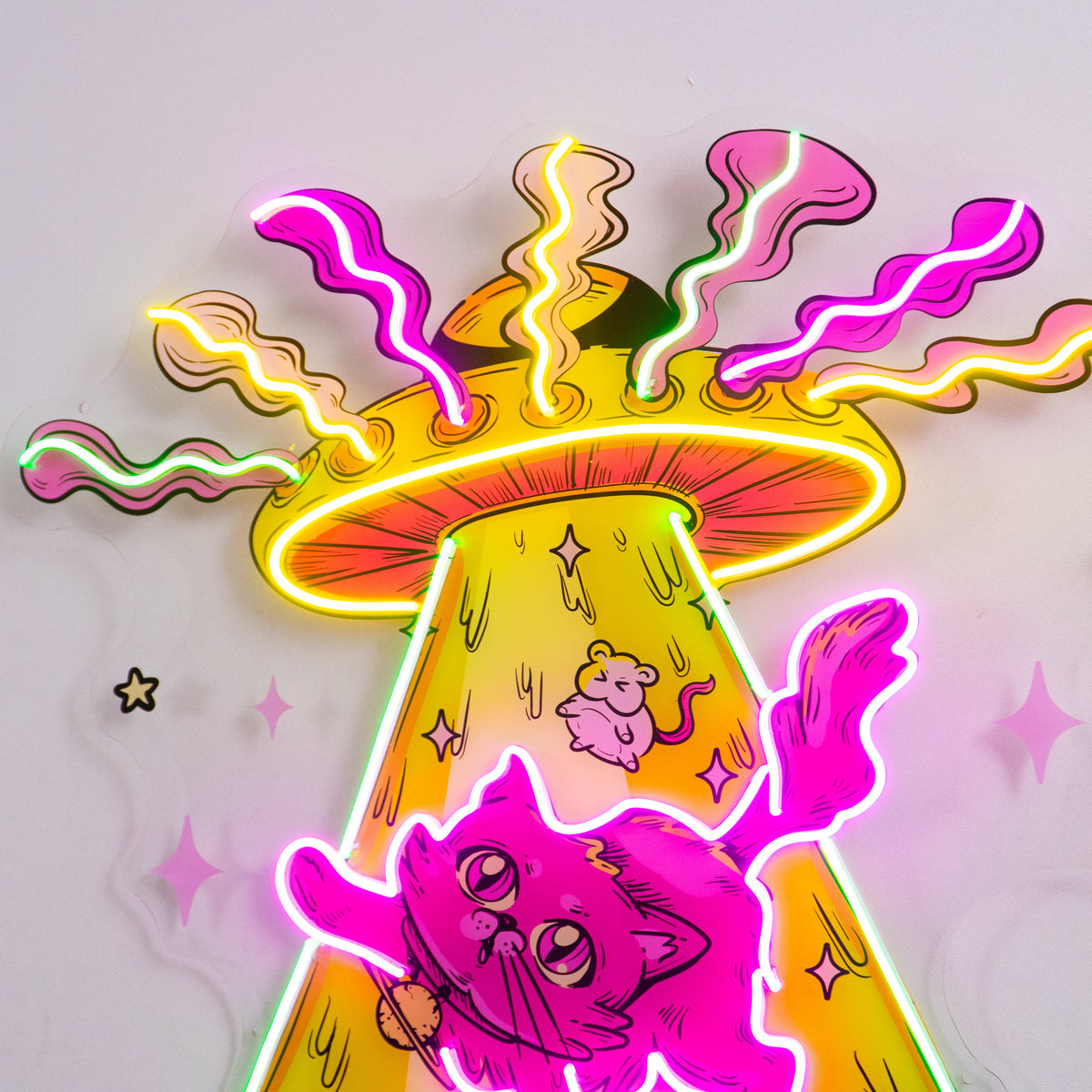 Adventurous Cat LED Neon Sign Light Pop Art
