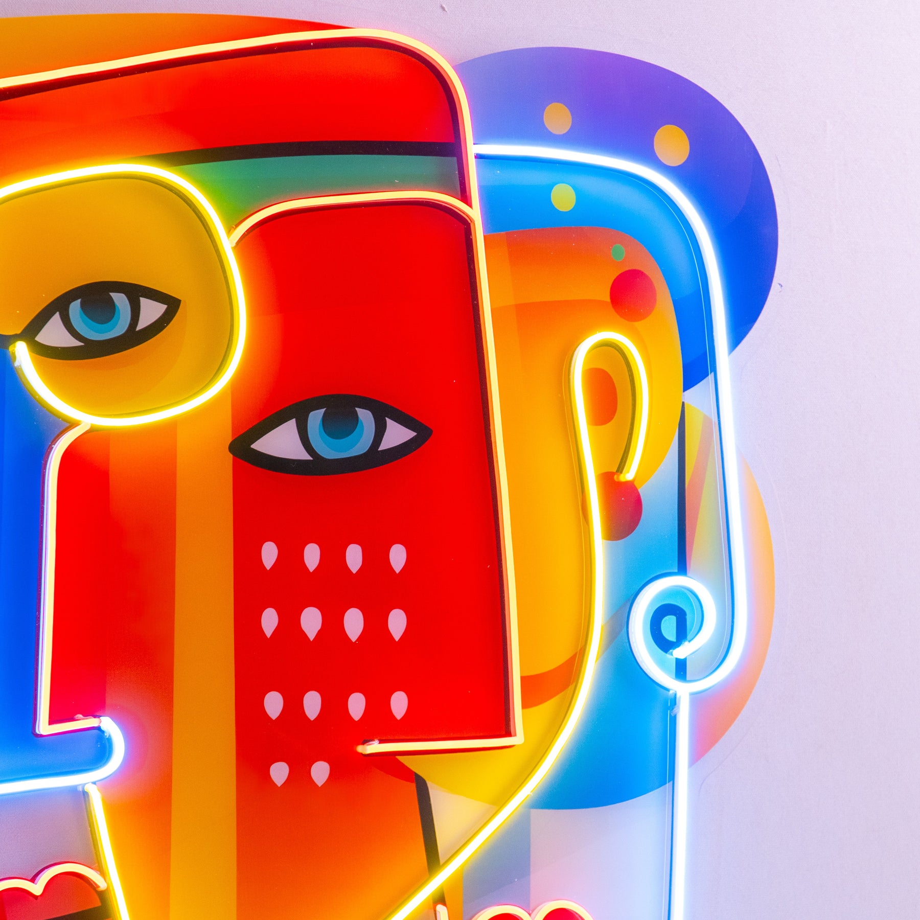 Two Colorful Women Portrait Abstract Art LED Neon Sign Light Pop Art