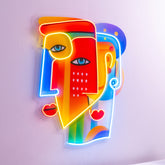 Two Colorful Women Portrait Abstract Art LED Neon Sign Light Pop Art
