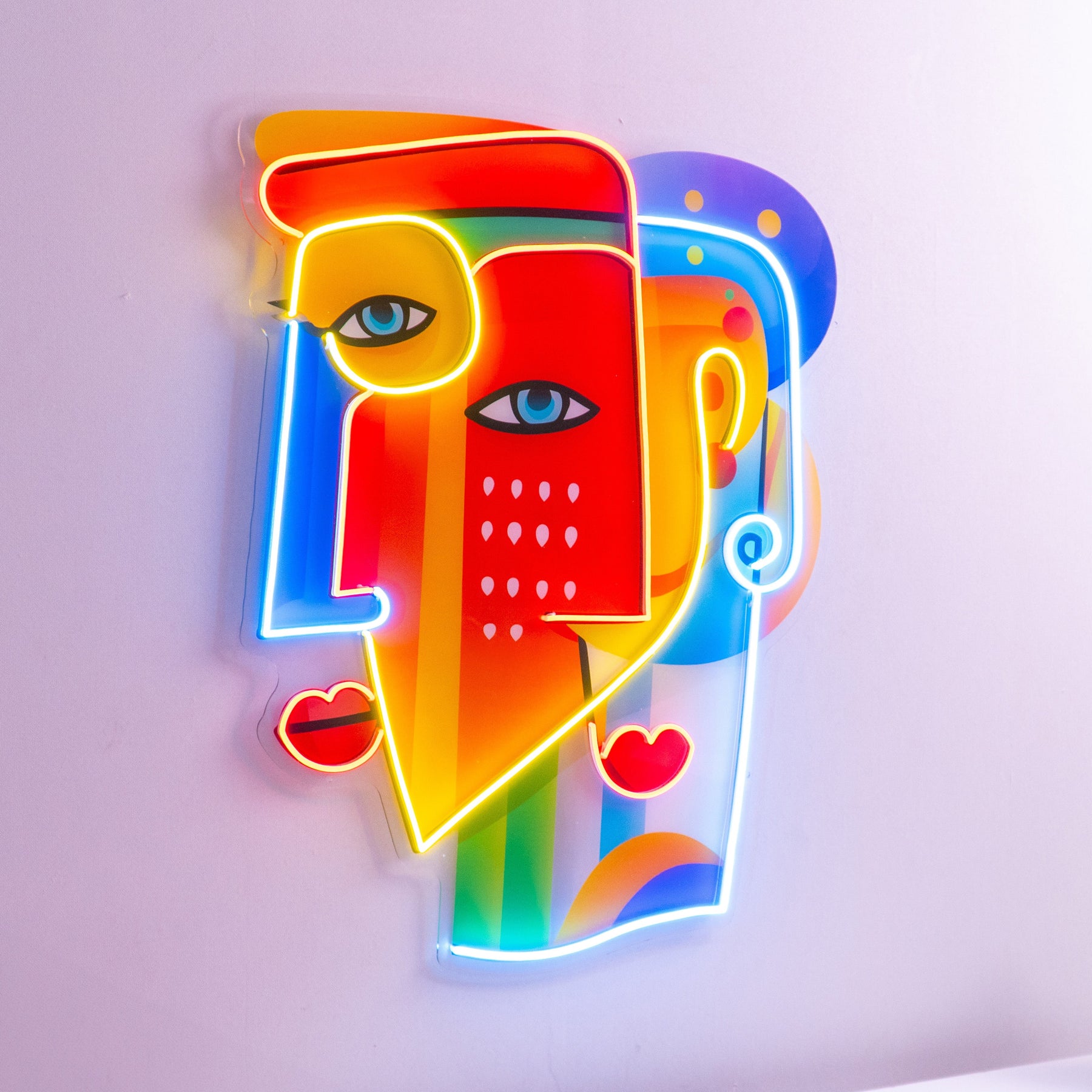 Two Colorful Women Portrait Abstract Art LED Neon Sign Light Pop Art