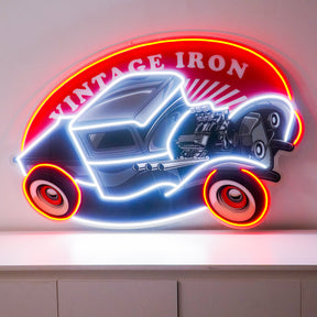 Amazing Black Hotrod Truck LED Neon Sign Light Pop Art