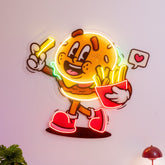 Burger Cute Trendy Retro LED Neon Sign Light Pop Art