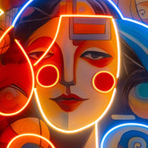 Peaceful Girl Portrait Abstract Art LED Neon Sign Light Pop Art