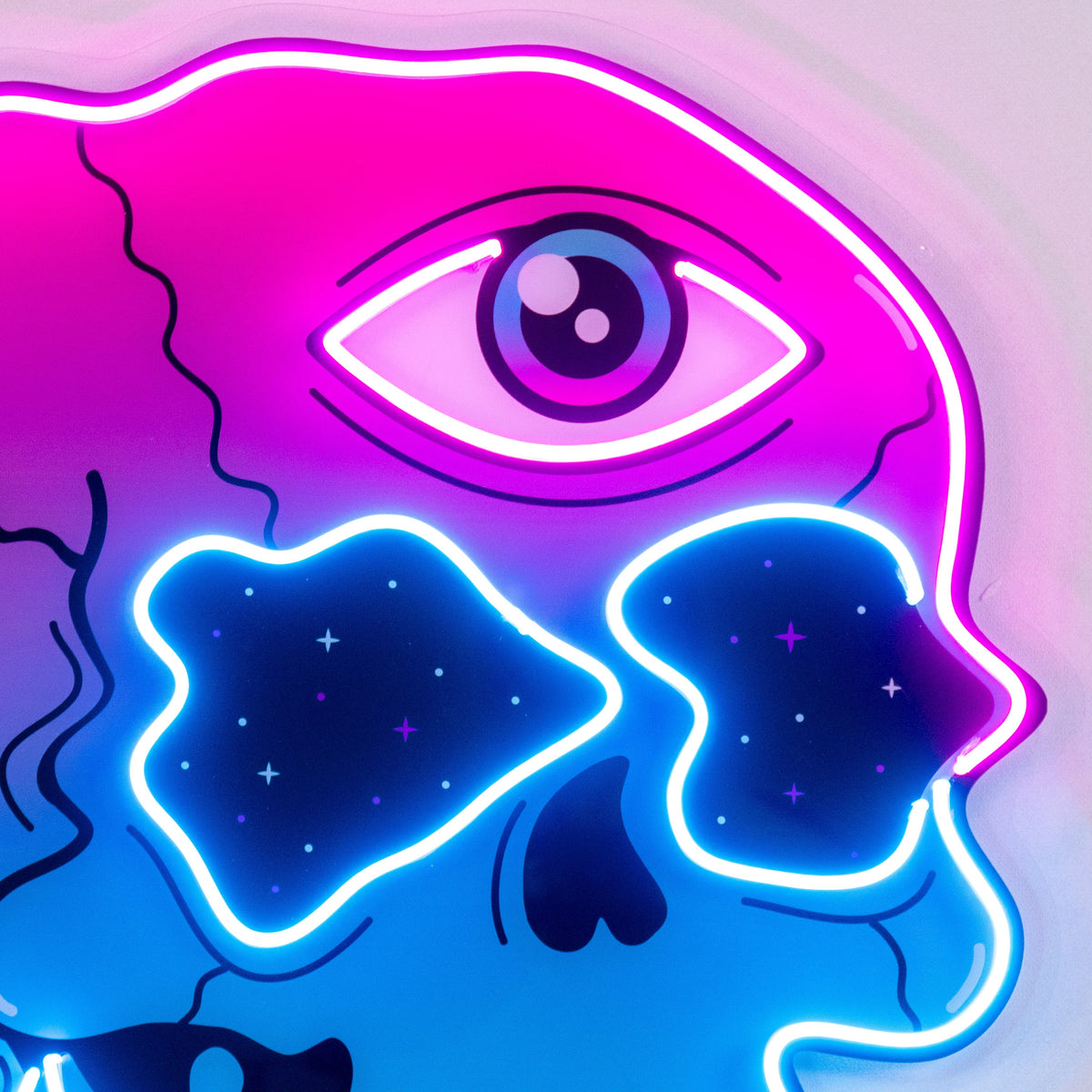 Psychedelic Trippy Skull LED Neon Sign Light Pop Art