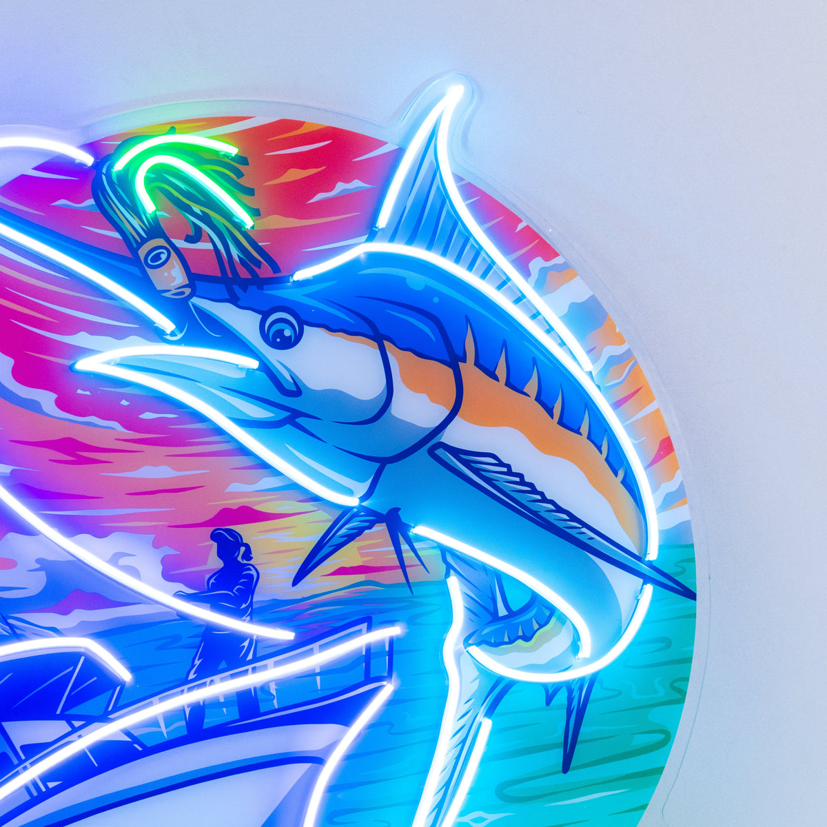 Marlin Sea Fishing LED Neon Sign Light Pop Art