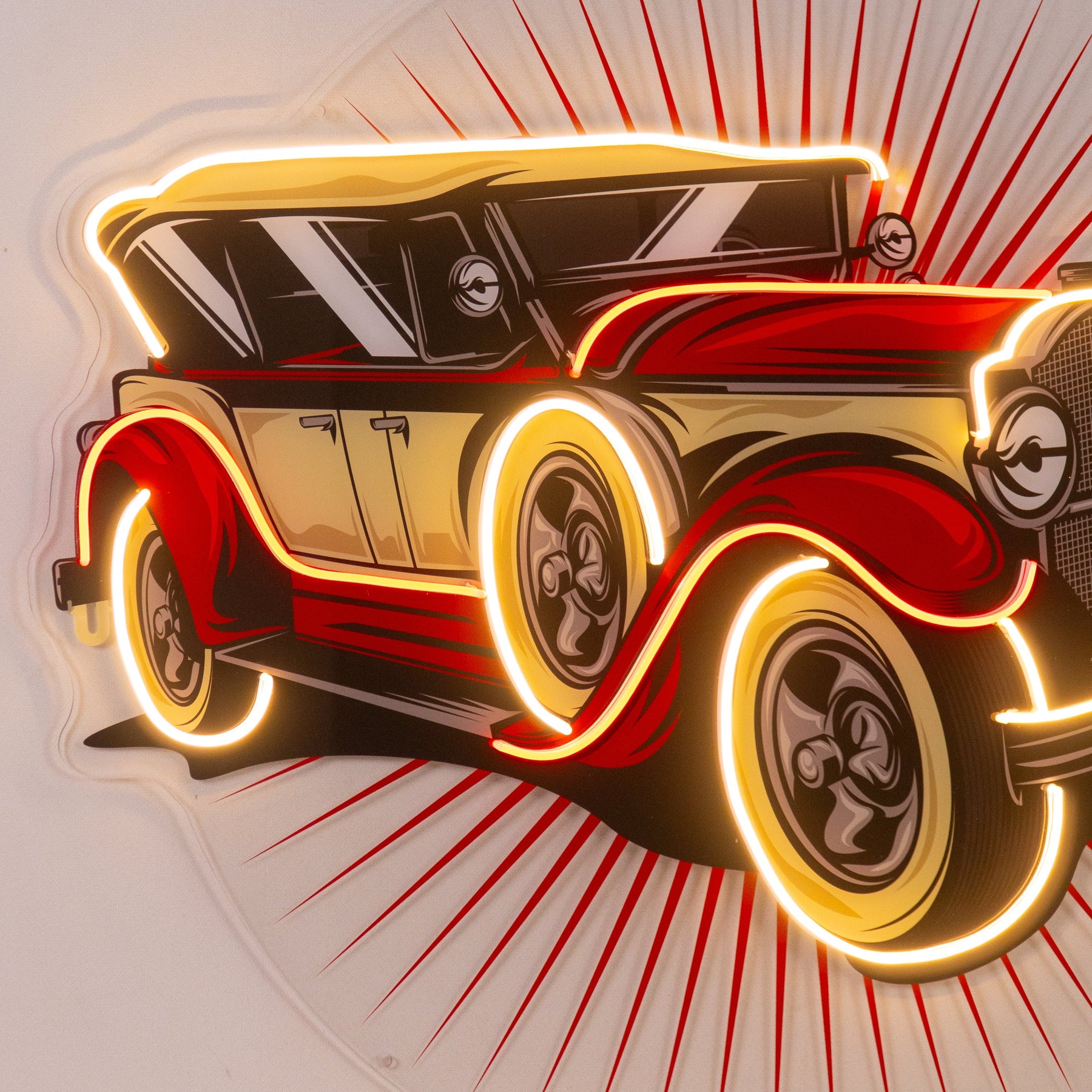 Old Car Power LED Neon Sign Light Pop Art