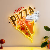 Tasty Pizza & Beer LED Neon Sign Light Pop Art